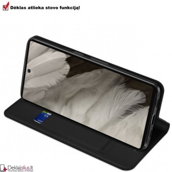 Dux Ducis Skin Pro dirbtinės odos dėklas - juodas (Google Pixel 7A)